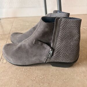 Dansko Suede & Snake Textured Ankle Booties